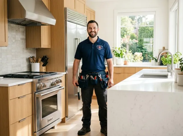 Appliance Repair Hero technician in a Brandywine, WV kitchen after an appliance repair